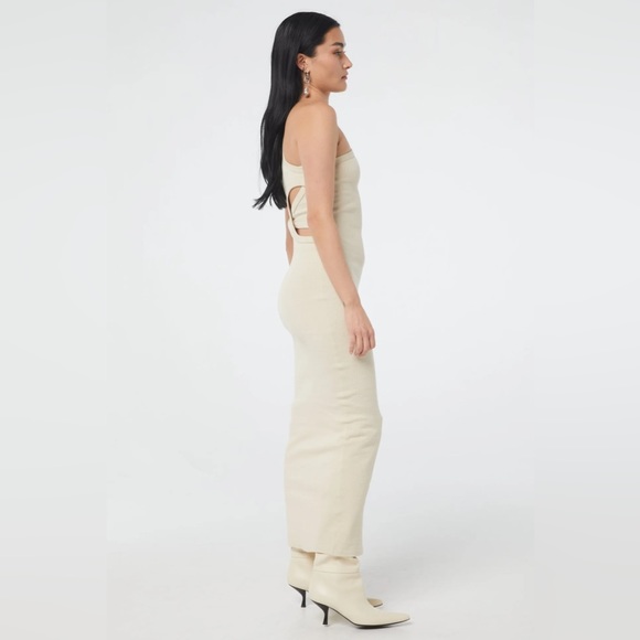 NWT The Line by K Gael Cream One Shoulder Midi Tank Dress Sz Large - Picture 3 of 10